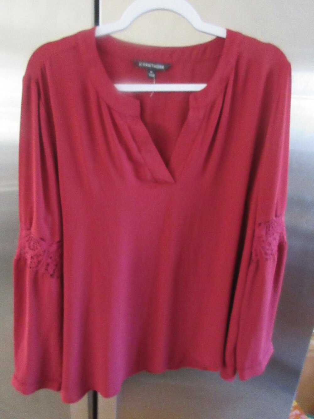 41 hawthorn wine berry easycare poly tunic top xl nwot